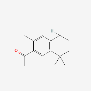 molecular formula C16H22O B14000486 Ethanone,1-(5,6,7,8-tetrahydro-3,5,8,8-tetramethyl-2-naphthalenyl)- CAS No. 27413-67-8