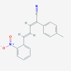 molecular formula C18H14N2O2 B140005 5-(2-Nitrophenyl)-2-(4-methylphenyl)-2,4-pentadienenitrile CAS No. 125369-76-8