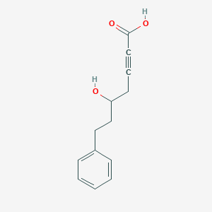 molecular formula C13H14O3 B14000501 5-Hydroxy-7-phenylhept-2-ynoic acid CAS No. 36185-10-1