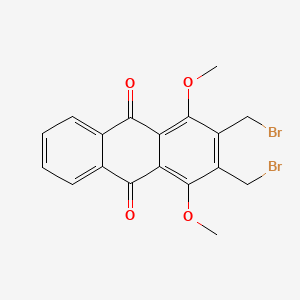 molecular formula C18H14Br2O4 B14000519 2,3-Bis(bromomethyl)-1,4-dimethoxyanthracene-9,10-dione CAS No. 67122-25-2