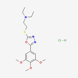 molecular formula C17H26ClN3O4S B14000525 N,N-diethyl-2-[[5-(3,4,5-trimethoxyphenyl)-1,3,4-oxadiazol-2-yl]sulfanyl]ethanamine CAS No. 63698-57-7