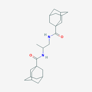 molecular formula C25H38N2O2 B14000560 N,N'-(Propane-1,2-diyl)di(tricyclo[3.3.1.1~3,7~]decane-1-carboxamide) CAS No. 86583-03-1