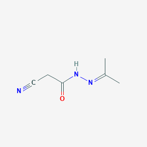 molecular formula C6H9N3O B14000583 N'1-(1-Methylethylidene)-2-cyanoethanohydrazide CAS No. 4974-42-9