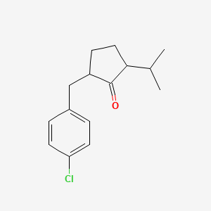 molecular formula C15H19ClO B14000593 2-(4-Chlorobenzyl)-5-isopropylcyclopentanone CAS No. 115851-44-0