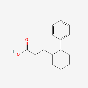 molecular formula C15H20O2 B14000604 Cyclohexanepropanoic acid, 2-phenyl- CAS No. 92654-99-4
