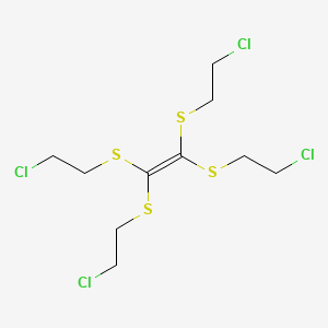 molecular formula C10H16Cl4S4 B14000610 Tetrakis[(2-chloroethyl)sulfanyl]ethene CAS No. 84400-71-5
