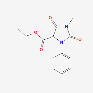 molecular formula C13H14N2O4 B14000708 Ethyl 1-methyl-2,5-dioxo-3-phenylimidazolidine-4-carboxylate CAS No. 56598-96-0