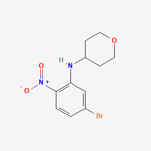 molecular formula C11H13BrN2O3 B1400072 N-(5-bromo-2-nitrophenyl)tetrahydro-2H-pyran-4-amine CAS No. 1162696-22-1