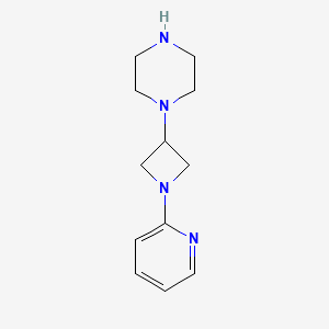 molecular formula C12H18N4 B1400075 1-[1-(Pyridin-2-yl)azetidin-3-yl]piperazine CAS No. 1480740-42-8