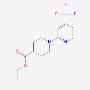 molecular formula C14H17F3N2O2 B1400077 Ethyl 1-[4-(Trifluoromethyl)-2-pyridyl]piperidine-4-carboxylate CAS No. 1417569-33-5