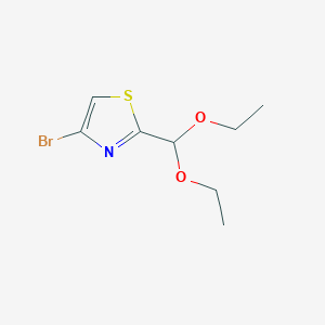 molecular formula C8H12BrNO2S B14000807 4-Bromo-2-(diethoxymethyl)thiazole 