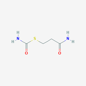 molecular formula C4H8N2O2S B14000831 S-(3-amino-3-oxopropyl) carbamothioate CAS No. 77052-76-7