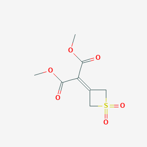 molecular formula C8H10O6S B14000885 Dimethyl 2-(1,1-dioxothietan-3-ylidene)propanedioate CAS No. 90344-91-5