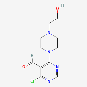 4-Chloro-6-[4-(2-hydroxyethyl)piperazin-1-yl]pyrimidine-5-carbaldehyde