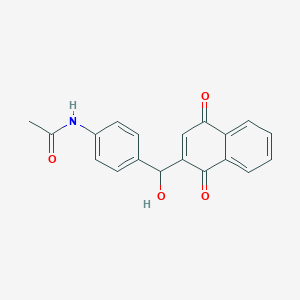 molecular formula C19H15NO4 B14000925 N-{4-[(1,4-Dioxo-1,4-dihydro-2-naphthalenyl)(hydroxy)methyl]phenyl}acetamide CAS No. 6629-20-5