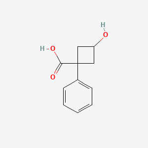 molecular formula C11H12O3 B1400097 3-Hydroxy-1-phenylcyclobutane-1-carboxylic acid CAS No. 1612885-87-6