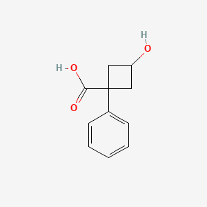 3-Hydroxy-1-phenylcyclobutane-1-carboxylic acid