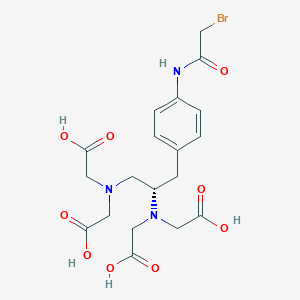 molecular formula C19H24BrN3O9 B014001 N-4-(2,3-Bis(bis(carboxymethyl)amino)propyl)phenyl bromoacetamide CAS No. 81677-64-7