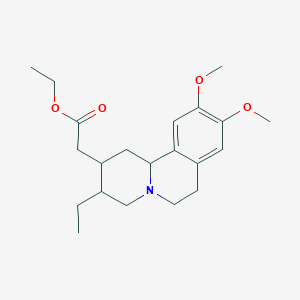 molecular formula C21H31NO4 B14001027 ethyl 2-(3-ethyl-9,10-dimethoxy-2,3,4,6,7,11b-hexahydro-1H-benzo[a]quinolizin-2-yl)acetate CAS No. 67504-53-4