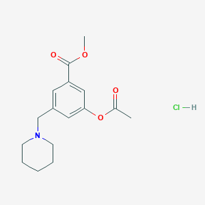 molecular formula C16H22ClNO4 B14001075 Methyl 3-acetyloxy-5-(piperidin-1-ylmethyl)benzoate;hydrochloride CAS No. 5432-82-6