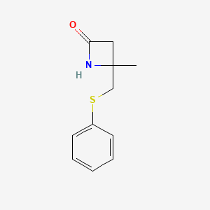 molecular formula C11H13NOS B14001078 4-Methyl-4-(phenylsulfanylmethyl)azetidin-2-one CAS No. 53598-93-9