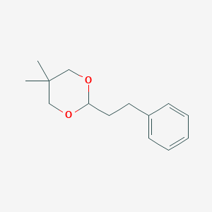 molecular formula C14H20O2 B14001126 5,5-Dimethyl-2-(2-phenylethyl)-1,3-dioxane CAS No. 5445-66-9