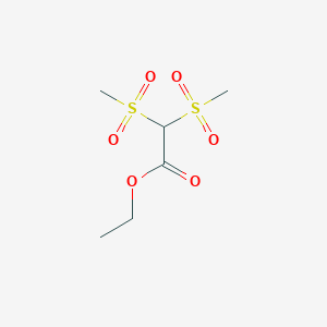 molecular formula C6H12O6S2 B14001141 Ethyl 2,2-bis(methylsulfonyl)acetate CAS No. 78134-99-3