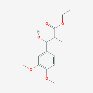 molecular formula C14H20O5 B14001154 Ethyl 3-(3,4-dimethoxyphenyl)-3-hydroxy-2-methylpropanoate CAS No. 24745-02-6
