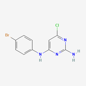 molecular formula C10H8BrClN4 B14001173 N-(4-Bromophenyl)-6-chloro-pyrimidine-2,4-diamine CAS No. 7400-36-4