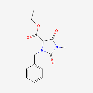 molecular formula C14H16N2O4 B14001235 Ethyl 3-benzyl-1-methyl-2,5-dioxoimidazolidine-4-carboxylate CAS No. 56598-94-8