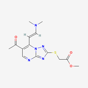 Methyl ({6-acetyl-7-[(E)-2-(dimethylamino)vinyl][1,2,4]triazolo[1,5-a]pyrimidin-2-yl}thio)acetate