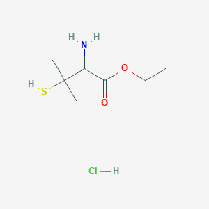 molecular formula C7H16ClNO2S B14001246 Ethyl 3-sulfanylvalinate--hydrogen chloride (1/1) CAS No. 63474-91-9