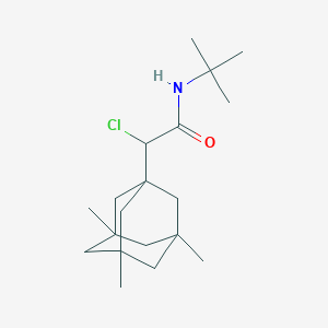 molecular formula C19H32ClNO B14001272 N-tert-Butyl-2-chloro-2-(3,5,7-trimethyltricyclo[3.3.1.1~3,7~]decan-1-yl)acetamide CAS No. 36094-50-5