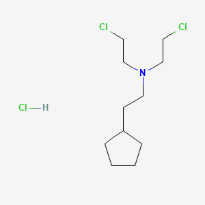 molecular formula C11H22Cl3N B14001285 N,N-bis(2-chloroethyl)-2-cyclopentylethanamine;hydrochloride CAS No. 91369-36-7