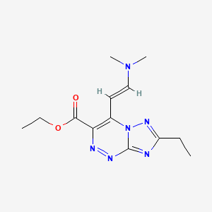 molecular formula C13H18N6O2 B1400131 ethyl 4-[(E)-2-(dimethylamino)vinyl]-7-ethyl[1,2,4]triazolo[5,1-c][1,2,4]triazine-3-carboxylate CAS No. 1374510-96-9