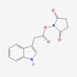 molecular formula C14H12N2O4 B14001320 N-(indol-3-ylacetoxy)succinimide 