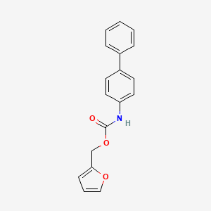 molecular formula C18H15NO3 B14001322 2-Furylmethyl N-(4-phenylphenyl)carbamate CAS No. 6624-95-9