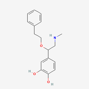 molecular formula C17H21NO3 B14001335 4-[2-(Methylamino)-1-(2-phenylethoxy)ethyl]benzene-1,2-diol CAS No. 7468-26-0