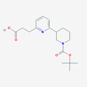 molecular formula C18H26N2O4 B1400135 3-(6-(1-(tert-Butoxycarbonyl)piperidin-3-yl)pyridin-2-yl)propanoic acid CAS No. 1361112-14-2