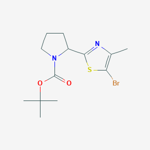 molecular formula C13H19BrN2O2S B1400136 Tert-butyl 2-(5-bromo-4-methyl-1,3-thiazol-2-yl)pyrrolidine-1-carboxylate CAS No. 1361113-10-1