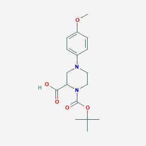 molecular formula C17H24N2O5 B1400138 1-(Tert-butoxycarbonyl)-4-(4-methoxyphenyl)piperazine-2-carboxylic acid CAS No. 1361111-48-9