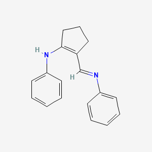 molecular formula C18H18N2 B14001395 N-[2-(phenyliminomethyl)cyclopenten-1-yl]aniline CAS No. 30159-83-2
