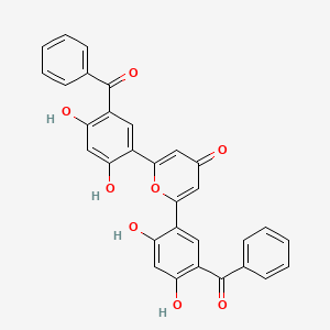 molecular formula C31H20O8 B14001428 2,6-Bis(5-benzoyl-2,4-dihydroxyphenyl)-4h-pyran-4-one CAS No. 54139-27-4