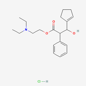 molecular formula C20H30ClNO3 B14001432 2-(diethylamino)ethyl 3-(cyclopenten-1-yl)-3-hydroxy-2-phenylpropanoate;hydrochloride CAS No. 7596-40-9