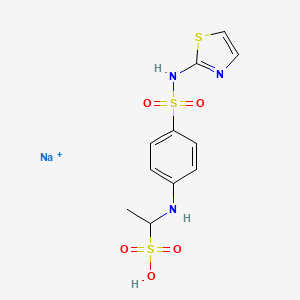 molecular formula C11H13N3NaO5S3+ B14001434 1-[[4-(1,3-Thiazol-2-ylsulfamoyl)phenyl]amino]ethanesulfonic acid CAS No. 38114-83-9