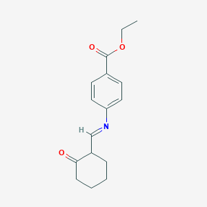 molecular formula C16H19NO3 B14001461 Ethyl 4-{[(e)-(2-oxocyclohexyl)methylidene]amino}benzoate CAS No. 5348-98-1