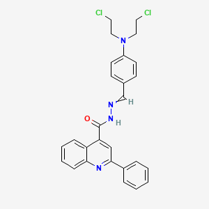 molecular formula C27H24Cl2N4O B14001468 N-[[4-[Bis(2-chloroethyl)amino]phenyl]methylideneamino]-2-phenyl-quinoline-4-carboxamide CAS No. 5445-69-2