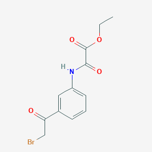 molecular formula C12H12BrNO4 B14001535 Ethyl 2-[3-(2-bromoacetyl)anilino]-2-oxoacetate CAS No. 6632-29-7