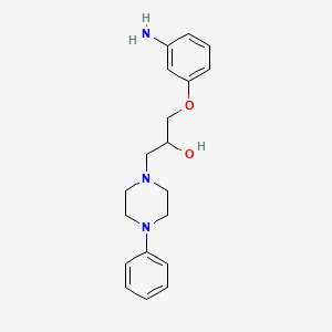 molecular formula C19H25N3O2 B14001539 alpha-((3-Aminophenoxy)methyl)-4-phenyl-1-piperazineethanol CAS No. 64511-41-7