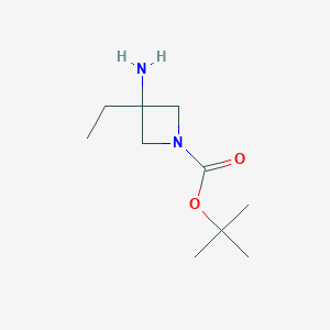 molecular formula C10H20N2O2 B1400154 Tert-butyl 3-amino-3-ethylazetidine-1-carboxylate CAS No. 1158758-79-2